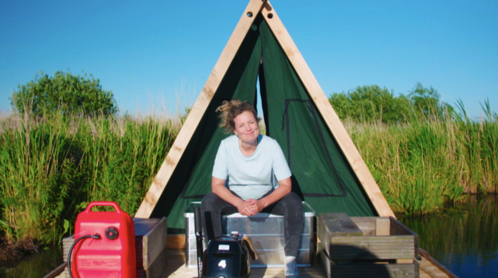 Kamperen op een kampeervlot van Flötten met 3 op ries